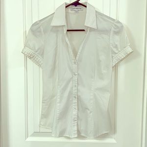 white button down top